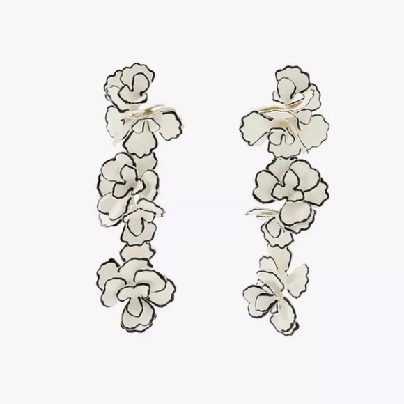 ZARA Contrast Flower Earrings - Picture 1 of 16